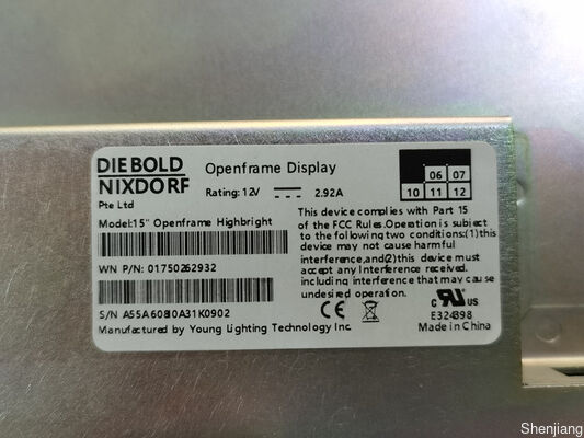 วินคอร์ 1750242978 15 นิ้ว LCD สูงสดใส สูงแสง 285 HB LCD BOX ATM อะไหล่