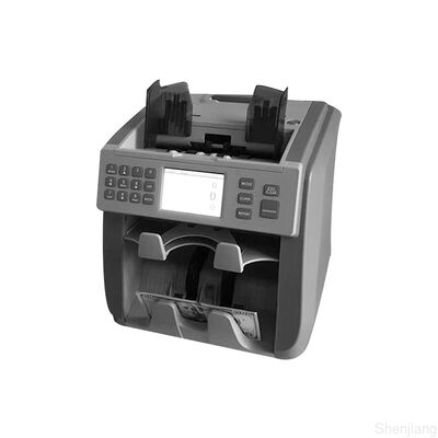 เครื่องคัดแยกเหรียญบนโต๊ะเครื่องนับเงินกระเป๋าหลายเหรียญ